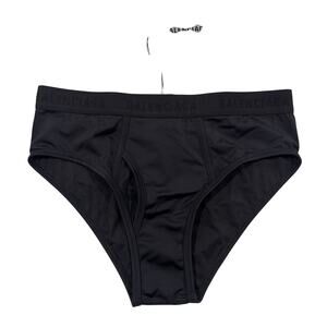 BALENCIAGA Mens Logo Elastic Waistband Swim Briefs Black Size Medium NWT